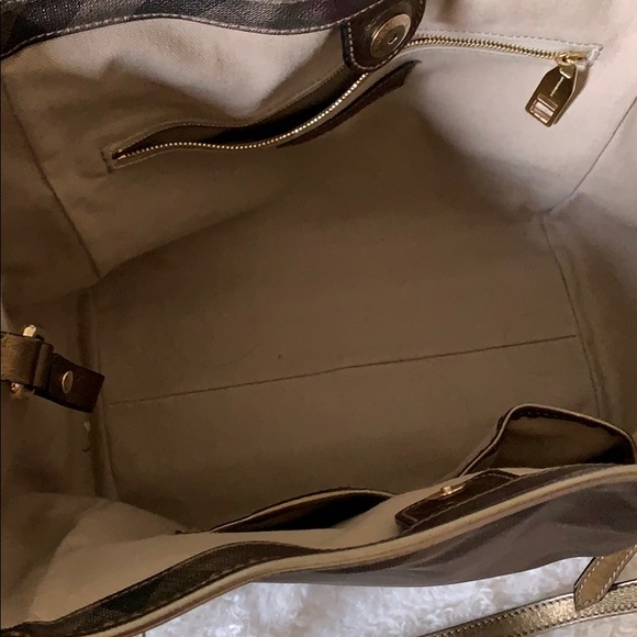Burberry Tote / Metallic Check Canterbury Gold - Picture 2 of 4